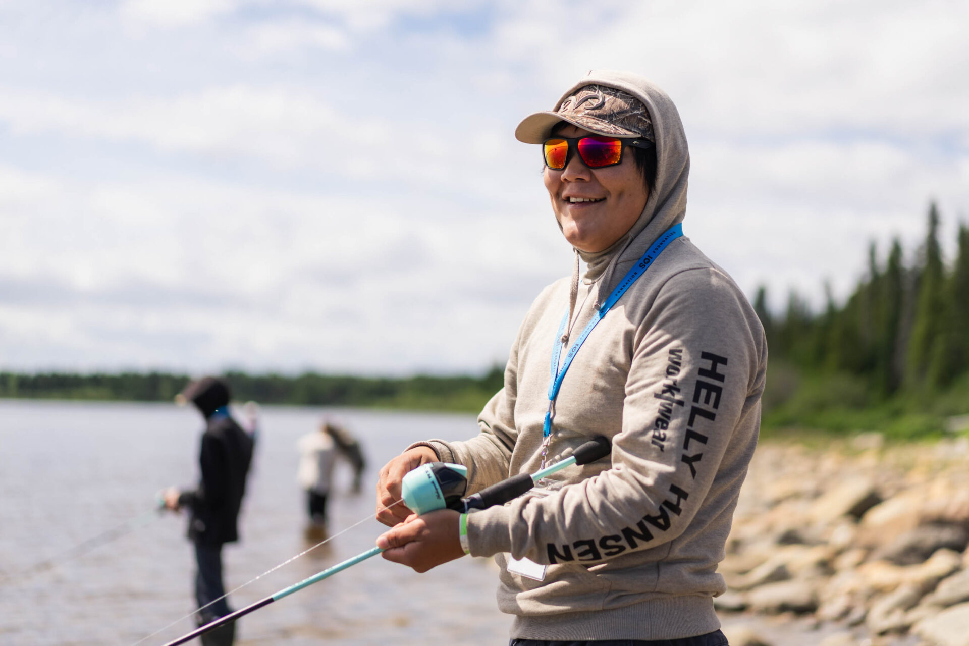 SOI participant Akpahatak is in his element fishing on Lake Melville!